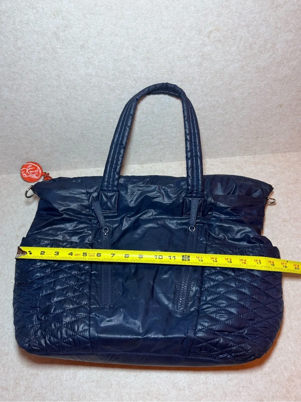 Rebecca Minkoff Yoko Blue Leather Quilted Diaper Bag Shoulder Straps